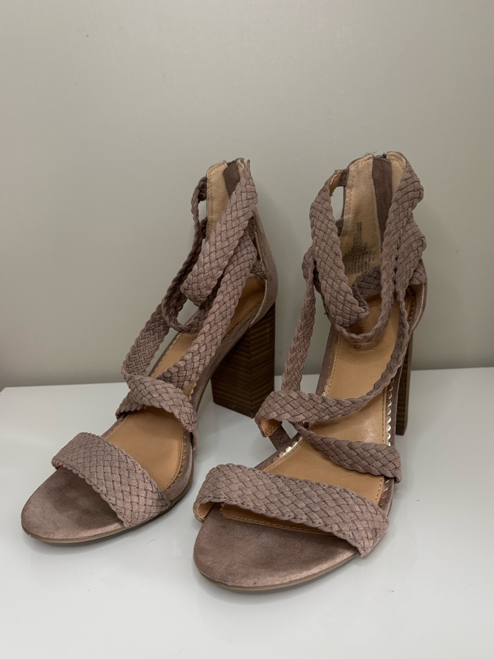 Lauren Conrad Braided Strappy Heeled Sandals